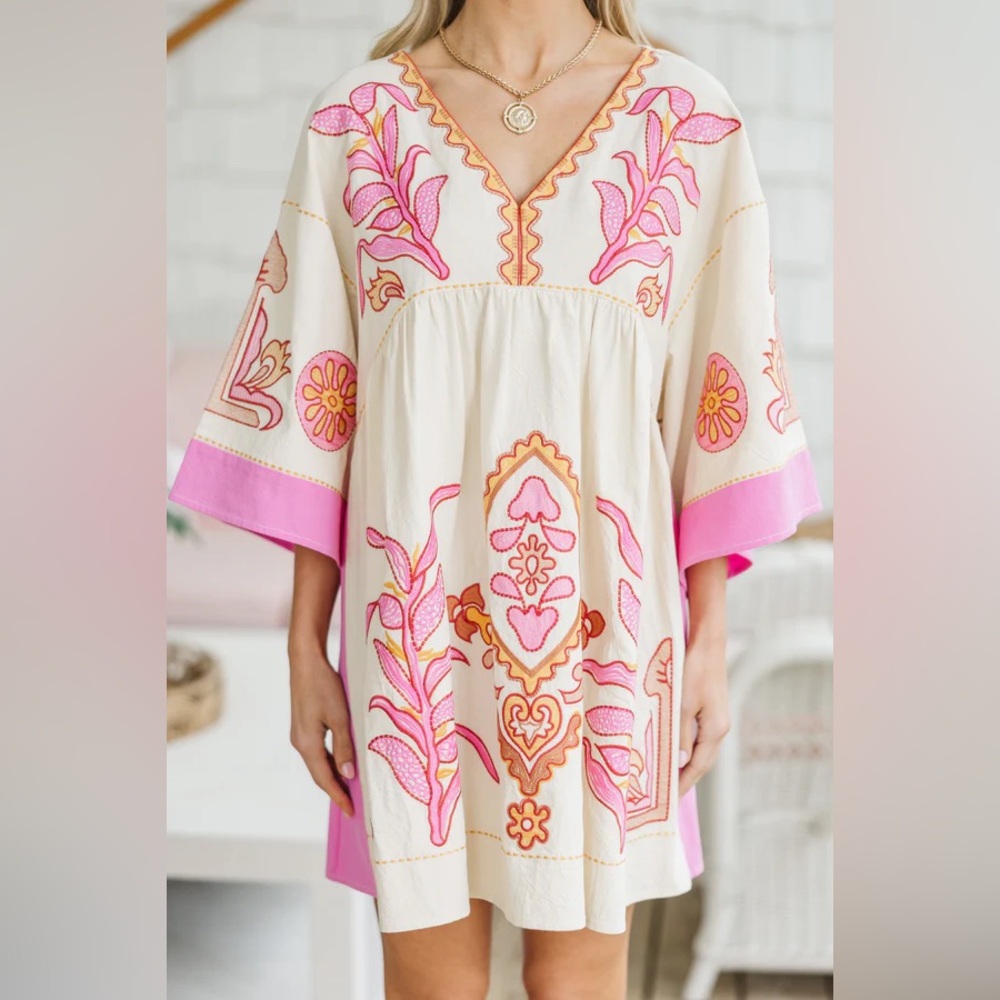 Sunday Up Embroidered Dress: L